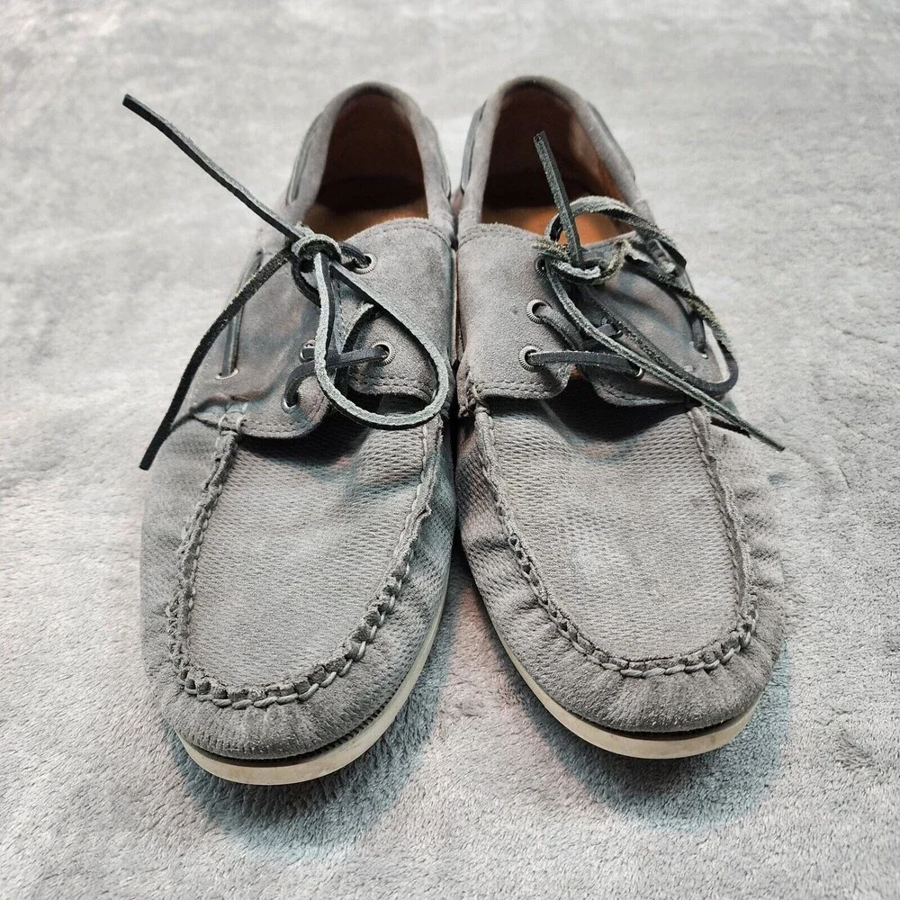 Frye Briggs Boat Shoes Men's Size 11.5 Gray Suede